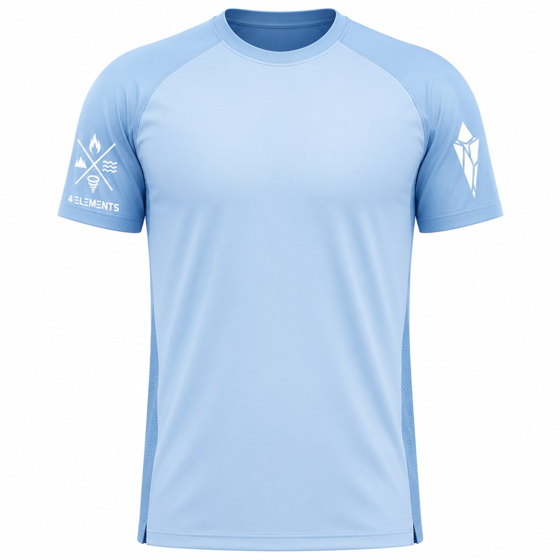 Ice emblem tee in light blue with crystal on the sleeve